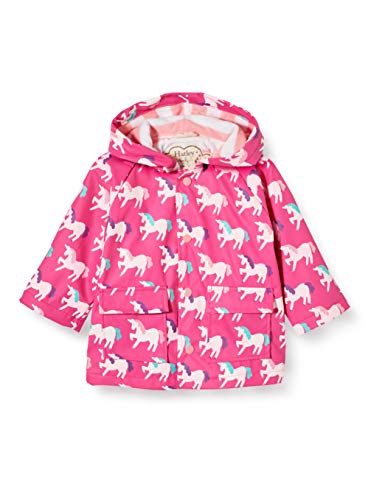 Hatley Printed Raincoats Abrigo para lluvia, Rosa (Color Changing Mystic Unicorns 650), 4 años para Niñas