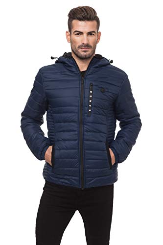 Kangol | Anorak Impermeable con Capucha - 100% Nailon con Acabado Mate - Todas Las Temporadas 2018 - Hombre | Azul Marino | XL