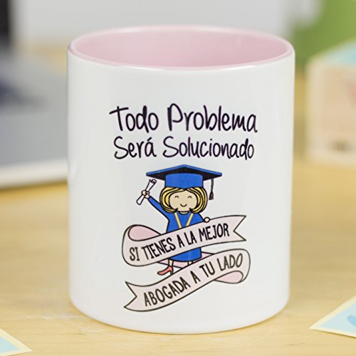 La Mente es Maravillosa - Taza frase y dibujo divertido (Todo problema será solucionado si tienes a la mejor abogada a tu lado) Regalo ABOGADA