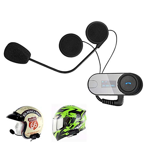 Lugang Auriculares Intercomunicador Moto, con Pantalla LED De Intercomunicación Distancia 800M 3 Pueblos De Conexión Y De Alta Velocidad De Reducción De Ruido Contestar El Teléfono,2packs