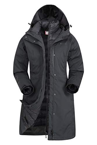 Mountain Warehouse Chaqueta Larga de Invierno 3 en 1 para Mujer de Alaskan Negro Jet 48