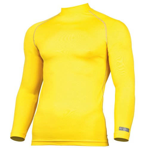 Rhino – Camiseta interior de manga larga, para deporte, de compresión, Hombre, color amarillo, tamaño Large