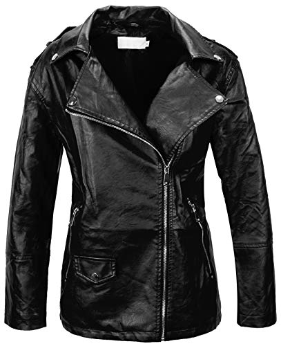 Rock Creek - Chaqueta - Cuero sintético - Manga Larga - para Mujer Negro S