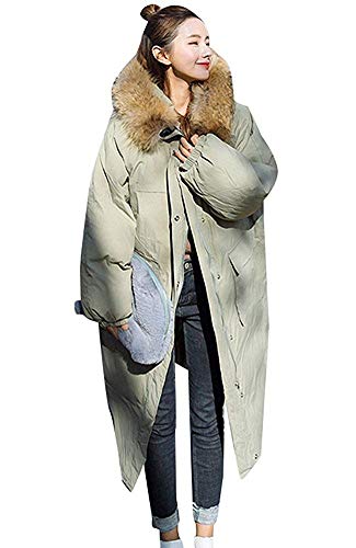 Señoras Mujeres Parka Invierno Manga Larga Locker Loose Cuello De Especial Estilo Piel Extragrande con Capucha Cálido Engrosamiento Parka Larga Anoraks Abrigo Chaqueta Abrigo De Invierno Outwear