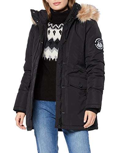 Superdry Ashley Everest Parka, Negro (Black 02a), S (Talla del Fabricante:10) para Mujer