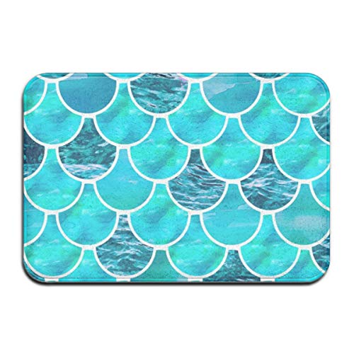 Traveler Mermaid Fish Scales Felpudo de Exterior para Alfombrilla de Piso Alfombra Antideslizante Alfombra Home Decor-S4-6O