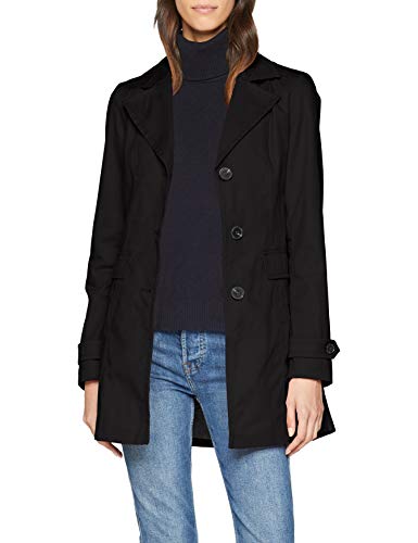 Vero Moda Vmeva Abby 3/4 Trenchcoat Noos Abrigo, Negro (Black Black), 36 (Talla del Fabricante: X-Small) para Mujer