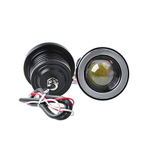 WPFC Luz Corriente Diurna, LED De Alta Potencia Blanco del Coche DRL Luz De Niebla De La Lámpara A Prueba De Agua 1200LM del Punto De Conducción Niebla De Luz LED Barra De Luces,Angel Red,2.5inch