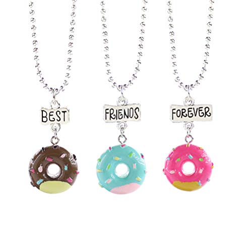 YeahiBaby 3 unids Donut Collar de la Amistad Collares Conjunto suéter Cadena Collar Regalo