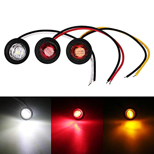 æ— 10 luces de señalización para remolque delanteras y traseras, 12 V, 3 LED, 3/4, redondas, para remolque, luces delanteras y traseras, para camiones