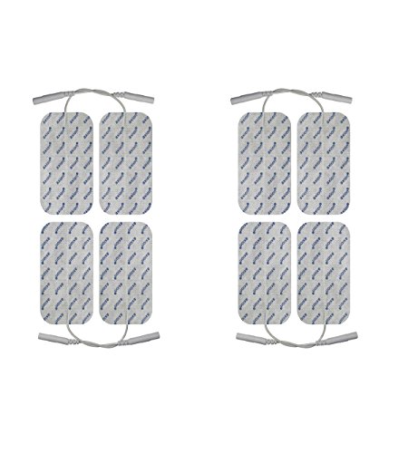 8 Electrodos grandes para CEFAR COMPEX - Set parches para electroestimuladores TENS EMS - Conexión de clavija- (100x50mm) - Almohadillas calidad axion