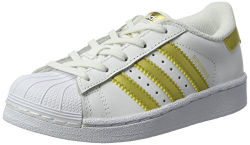 adidas Originals Superstar, Zapatillas Unisex Niños, Blanco (Ftwwht/Gold MT/Gold MT), 28 EU