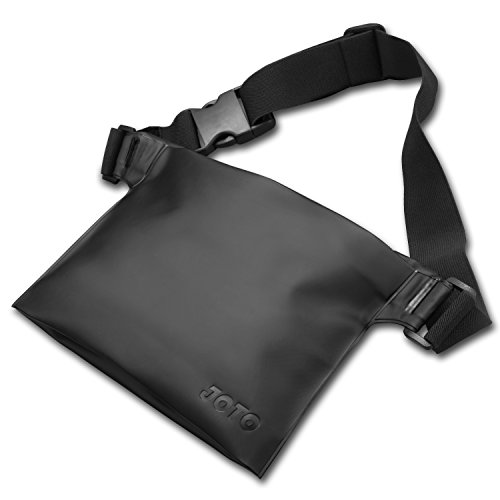 Bolsa Impermeable Funda Seca Paquete de Cintura, JOTO Riñonera Repelente para Playa Natación Canotaje Pesca, Protección Teléfono Móvil, Cámara, Documento, Pasaporte en Arenas del Agua (Negro)