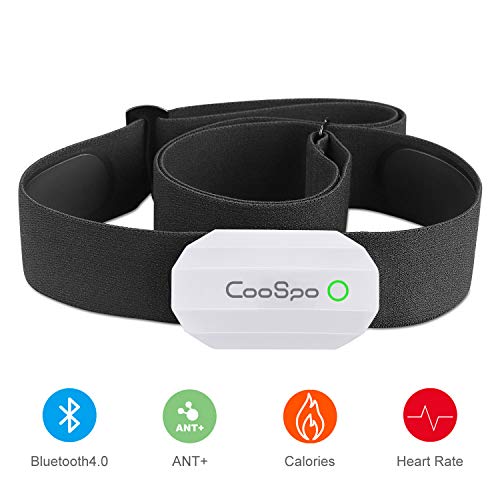 CooSpo Monitor Sensor Banda de Frecuencia Cardiaca Bluetooth 4.0 Ant + para Garmin Polar Wahoo Endomondo Zwift y Otros