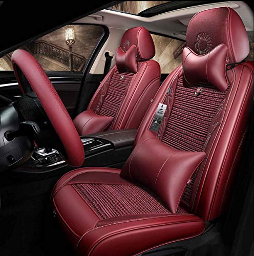 Cubiertas de Asiento de Auto delantera y trasera Juego Completo de 5 Asientos Ajuste Universal Airbag compatible Para bmw f10 f11 f15 f16 enero 3 4 5 7 series gt x1 x3 x4,Rojo