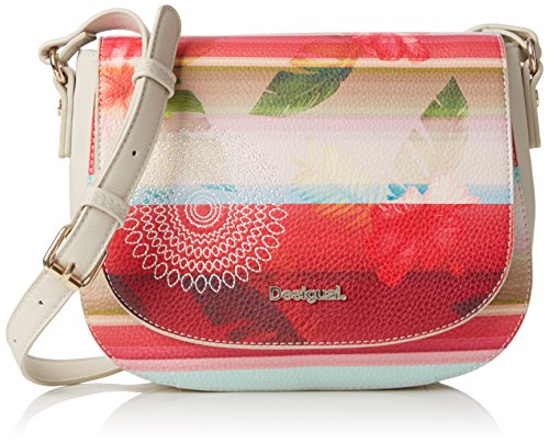 Desigual BOLS_VARSOVIA Polynesia, Bandolera para Mujer, Rojo (3000), 5x18x14 cm (B x H x T)