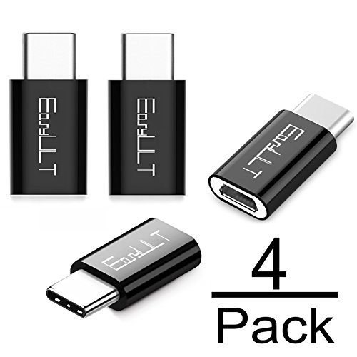EasyULT Adaptador USB C, 4 Pack Adaptador USB Type C a Micro USB Conector Convertidor para Transferencia de Datos para XiaoMI, P20 Lite,Galaxy S9/S8 y más-Negro