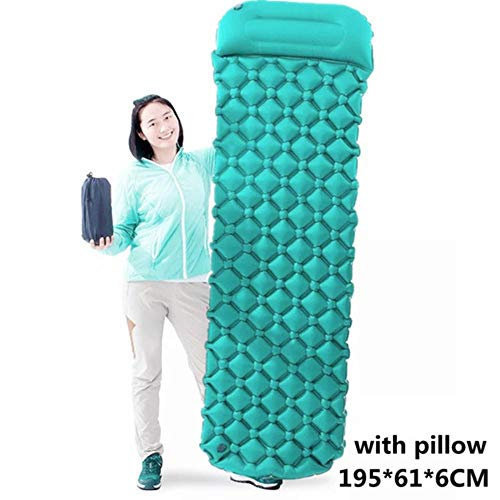 HUILIN Tent Air Camping Mats Double Inflatable Cushion Outdoor 2 Person Picnic Beach Two Plaid Blanket Baby Pad Home Rest Soft Mattress,6-with Pillow