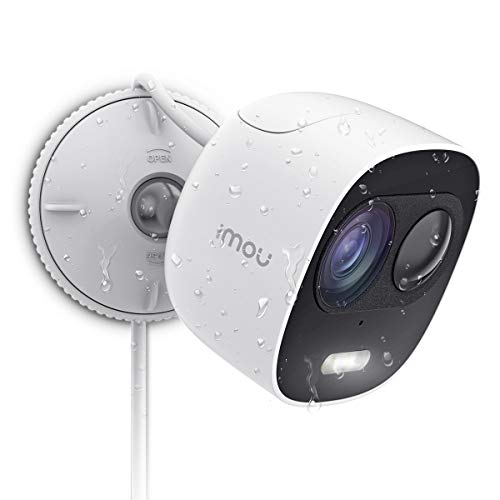 Imou Cámara de Vigilancia WiFi Exterior, Cámara IP WiFi 1080P IP65 Impermeable, Discuasión Proactica con Luces y Sonidos de Alarma, Visión Nocturna PIR Sensor, Compatible con Alexa y Google Home