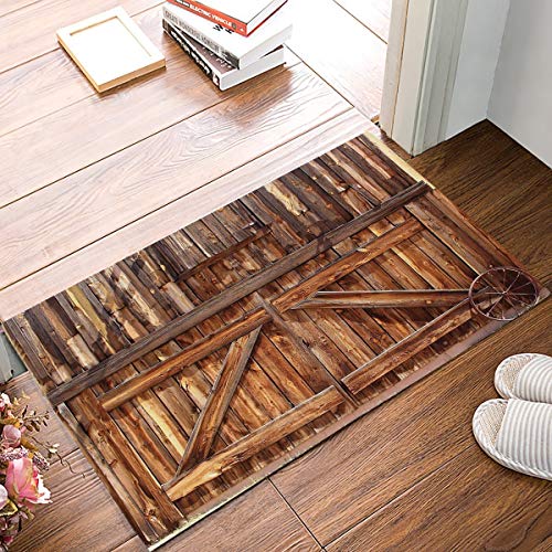 Kinhevao Rústico Granero de Madera Acogedor de Madera Lavable Apartamento Oficina Alfombras de Piso Felpudos Delanteros Dormitorio Antideslizante Alfombra Hogar Alfombra de baño Alfombra de baño