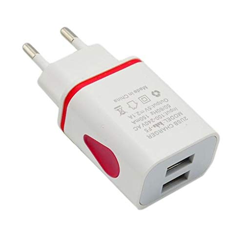 lorjoy USB Cargador de Pared Doble Puerto 2A Salida del Recorrido del Enchufe Adaptador de alimentación Compatible para el teléfono Enchufe de la UE