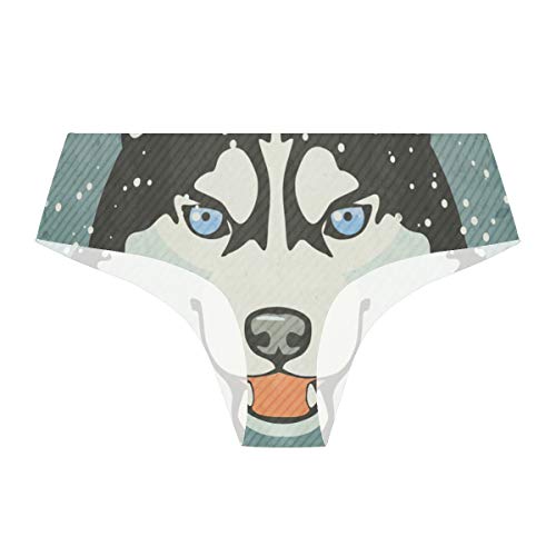 LUPINZ Póster de invierno con patrón Husky para mujer sin costuras, ropa interior sexy y cómoda 1 S