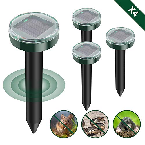 MelkTemn Ahuyentador de Topos Solar,Repelente Solar de Topo,Solar Mole Repeller,repele los Ratones Topos y Las Ratas roedor del, Repelente de Topo para Aire Libre Césped Jardín