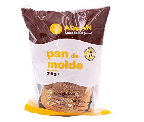 Pan de molde sin gluten, sin leche, sin huevo y sin aceite de palma paquete 310 g