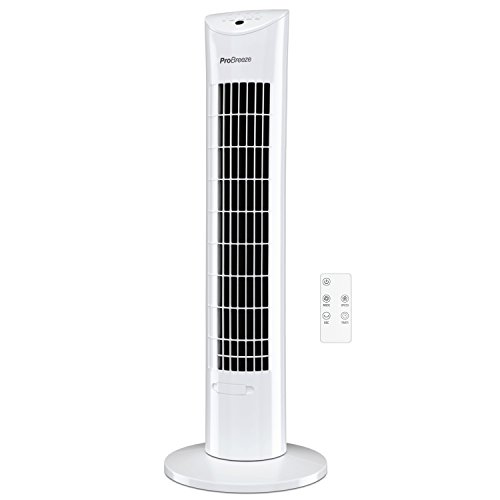 Pro Breeze Ventilador de Torre Oscilante | 60W | con Temporizador y Mando a Distancia | Oscilación de 70° | 3 Modos de Funcionamiento | Altura 79 cm