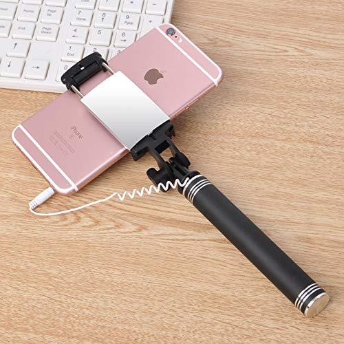 XUEQQ Comunicación móvil y Accesorios Selfie Stick Aluminium Wired Selfie Stick Mini Rearview Phone Selfie Stick