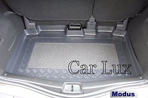 Car Lux AR03819 - Alfombra Cubeta Protector Cubre Maletero a Medida con Antideslizante para Grand Modus II Hatchback de 5 Puertas
