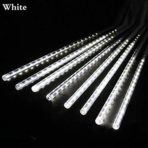 Lluvia de meteoros Lluvia ligera de la secuencia 8 tubos de LED 20cm 30cm 50cm al aire libre impermeable for la guirnalda 220v fiesta de la boda de Navidad Decoración de CA (Emitting Color : White)