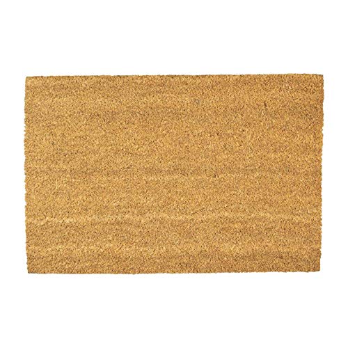 Nicola Spring Felpudo Antideslizante - Diseño Liso - Fibra de Coco Natural con Reverso de PVC - 90 x 60 cm