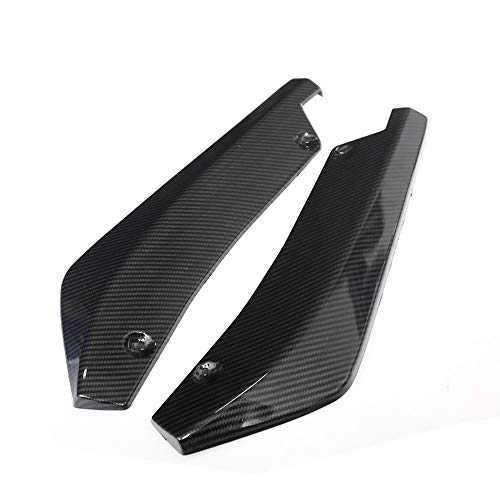 NO LOGO WSF-Bumper Fins, 1 par de Labios del Tope Posterior del Divisor del Coche Universal Lateral Fender Aletas Cuerpo Spoiler Chin Falda Protector (Fibra de Carbono en Color)