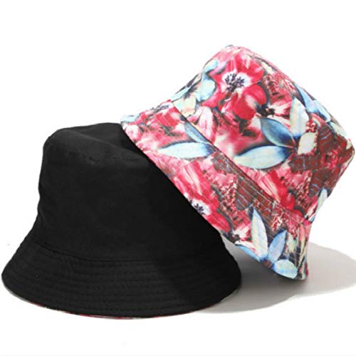 NZMAOZI Gorras De Hombre Reversible Bucket El Sombrero Ocasional De La Flor para Las Mujeres Fue Protector Solar Sol Panamá del Sombrero De Las Mujeres Al Aire Libre Pesca Playa Cap,Rosado,Una