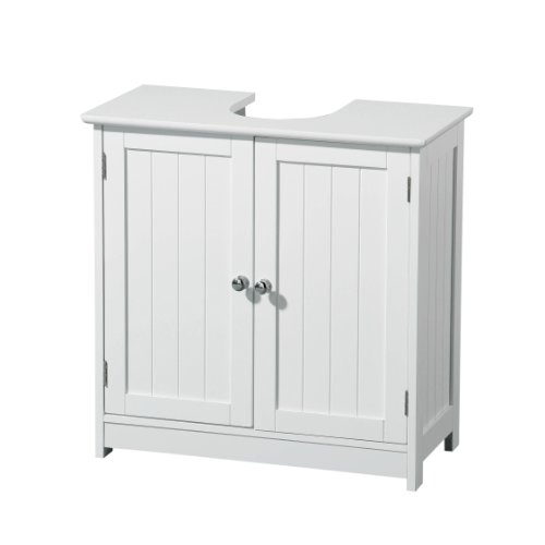 Premier Housewares - Mueble para Debajo del Lavabo (Madera, 2 Puertas), Color Blanco