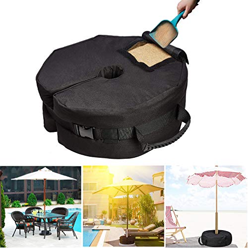 Qdreclod Base de Sombrilla, 18" Desmontable Parasol Base de Jardín Redonda Base de Paraguas de Patio Base de Soporte para Parasol Portátil al Aire Libre Base Apertura Grande y 2 Manijas, 85 LBS