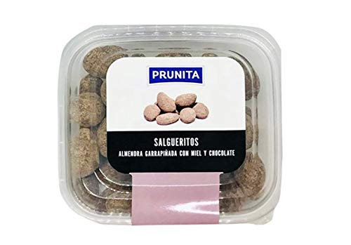 Salgueritos almendra garrapiñada con miel y chocolate tarrina 200 g