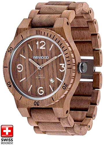 Wewood Reloj Pulsera Hombre Alfa Sw Nuez Rough con Madera Pulsera Nr.WW08009