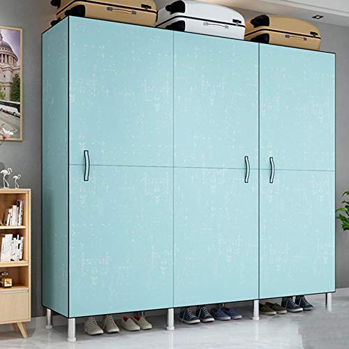 XYBB Armario Dormitorio Marco De Acero Completo Grandes Capacidades Simple Alquiler Vivienda De Acero Tubo Bolds Refuerzo Doble Tela Hogar Grande 163.50 * 180cm 14