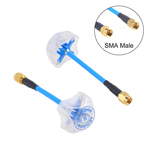2pcs Aomway 5.8ghz Antenna 3DBi 4 Leaf Clover RX SMA Male with Protective Covering for FPV Racing Drone by Crazepony-UK