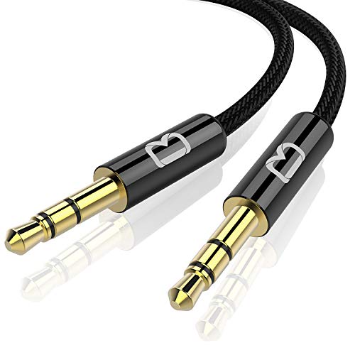 Beikell Cable de Audio Jack, Cable Audio 3.5mm Macho Macho Nylon Trenzado Cable Auxiliar Estéreo para Audio de Coche, Altavoz, Ordenador, Auriculares, iPhone, iPod, iPad, Echo Dot, MP3 y Más(1.2M)
