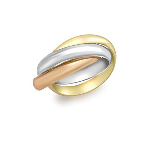 Carissima Gold Anillo para mujer, con oro tricolor de 9K, talla 11