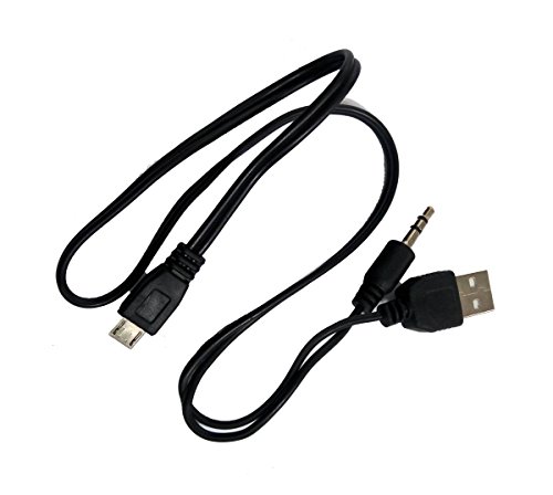 DEEIRAO Micro 5pin a 3.5 mm Cable de Audio de Carga Altavoz Bluetooth Cable USB para Samsung Galaxy S5 Nota 3 MP3 MP4 (2 Paquete)