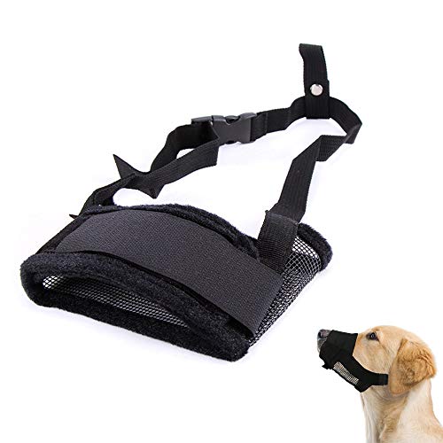 Galaxer Bozal Anti-Mordedura Ajustable para Mascota Perro Bozal de Malla Transpirable Seguridad Cómodo Dog Muzzel Multi-Tamaño para Perros Pequeños, Medianos y Grandes