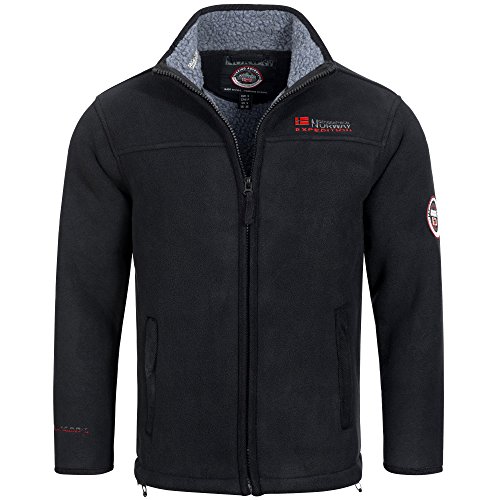 Geographical Norway ULMAIRE - Chaqueta de forro polar para hombre, forro polar cálido, forro de peluche, talla S-XXXL Negro
 XXL