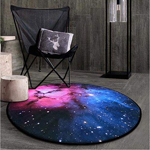 Mianbao Alfombra Redonda Universo Amplio Alfombra Alfombrada Star Sky para el Dormitorio de los niños Dormitorio Martin Silla Pasillo Piso Cojín Almohadilla Bebé Bebé Gateando 150 cm