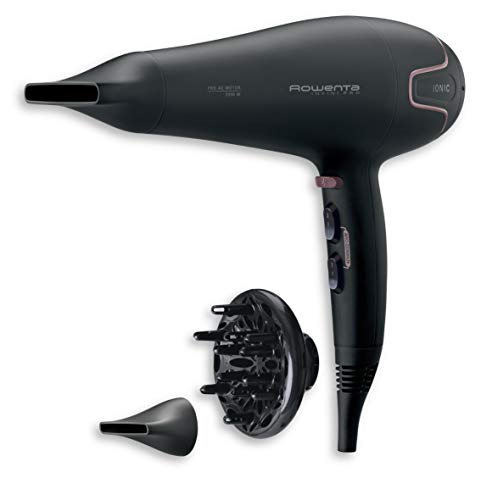 Rowenta Pro 2 Infini Pro Negro, Rosa 2200 W - Secador de pelo (Corriente alterna, 33,3 m/s, Negro, Rosa, Anilla para colgar, 1,8 m, China)