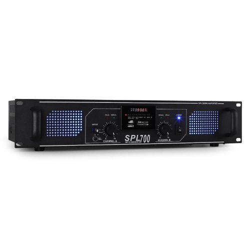 Skytec SPL-700 Amplificador Sonido Profesional DJ MP3, USB,SD, Rendimiento MAX. 700W