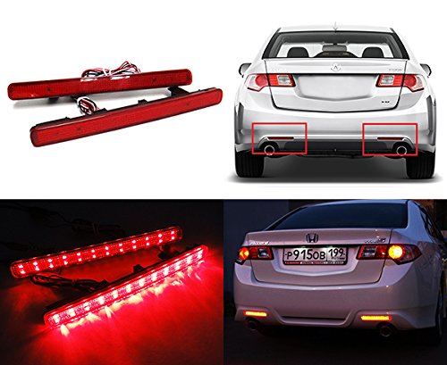 2 luces de freno traseras para parachoques trasero con luz LED antiniebla para Accord MK VIII Saloon TSX (2008-2015)